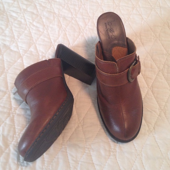 4 in heel leather clogs