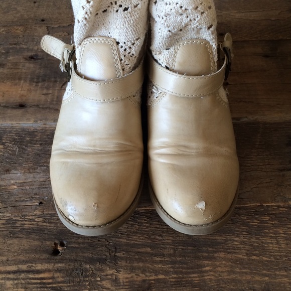 UnionBay | Cream Crochet Calf Boots - Picture 2 of 4