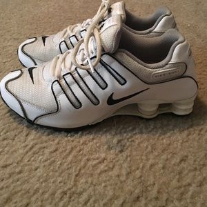 White Nike Shox.