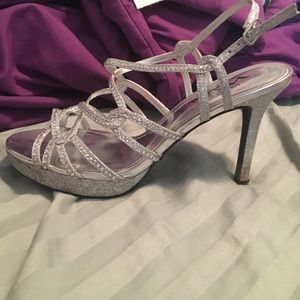 Silver Glitter Heels