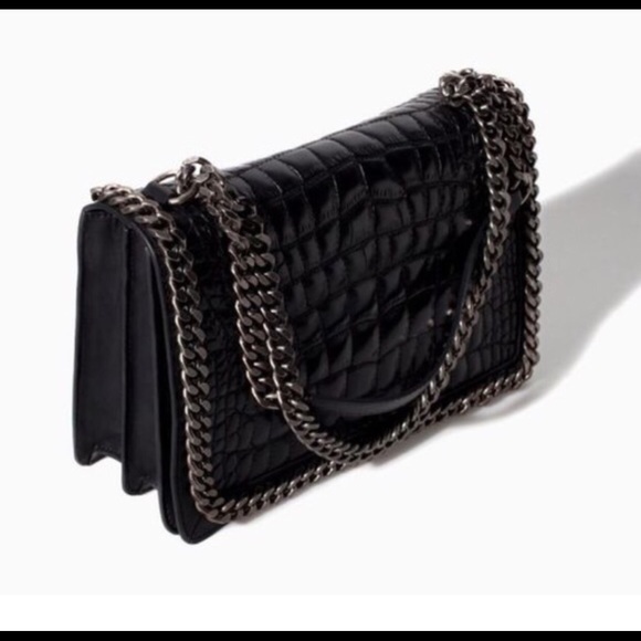 Zara chain city bag Real Leather