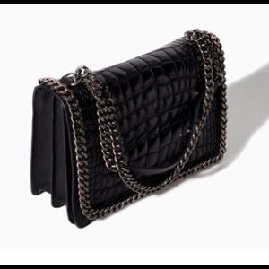 Zara chain city bag Real Leather