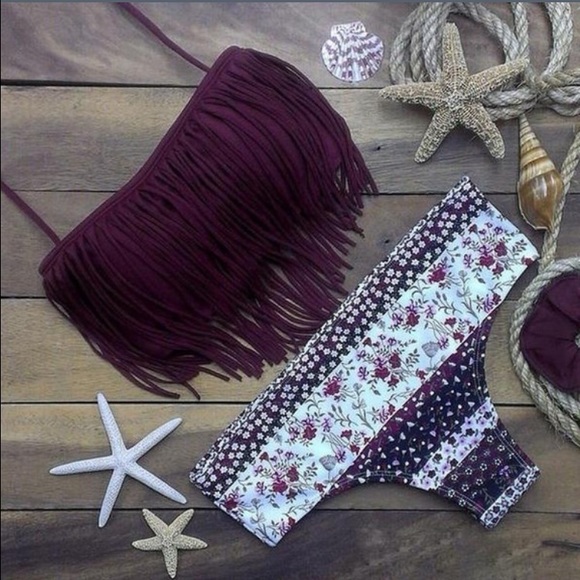 Purple and Floral Bikini