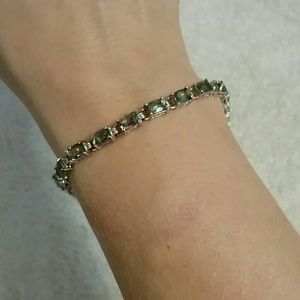 Sterling silver rainbow topaz bracelet