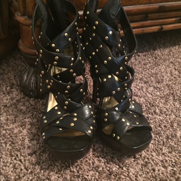 Gold studded heels
