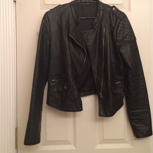 Assymmetrical Zip Faux Leather Jacket