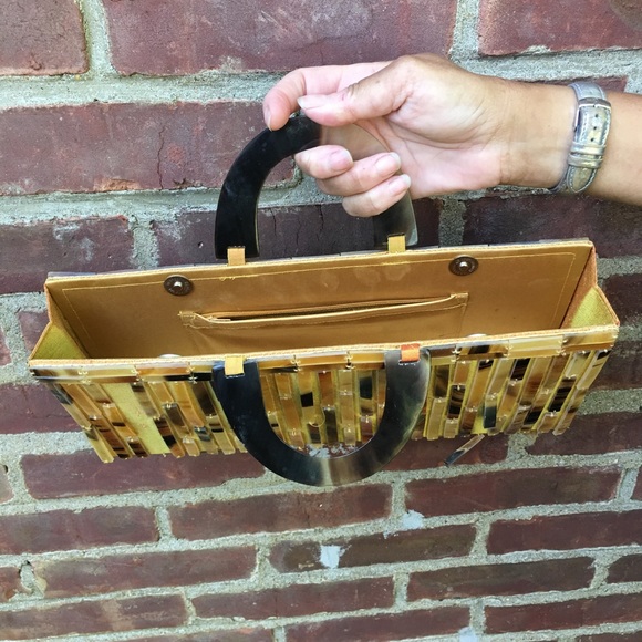 Rare vintage 1950s celluloid and silk bag - Picture 5 of 5