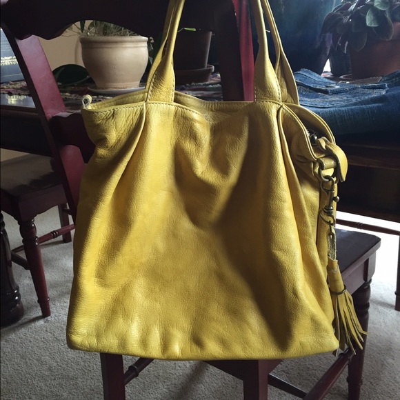 Sophia C yellow leather purse