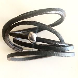 Leather and Silver Cuff