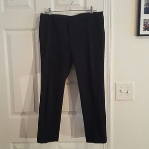 Navy Blue Cropped Pants with Tuxedo Detailing