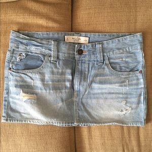 Denim, Abercrombie mini skirt. Worn out look.