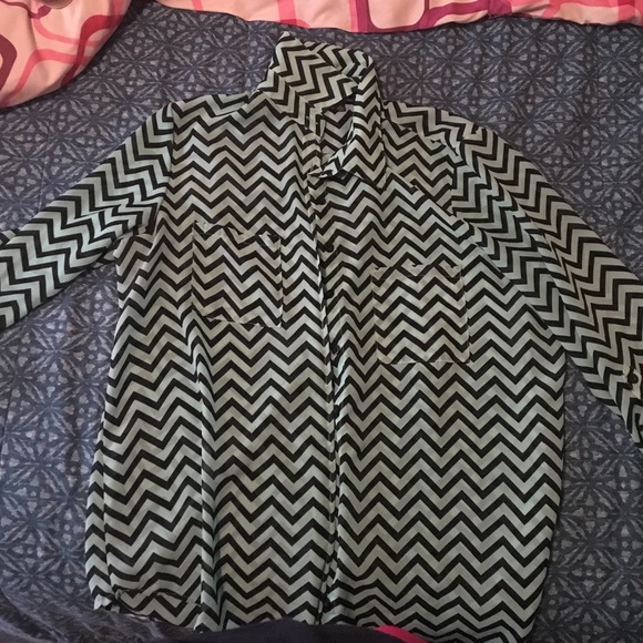 Teal & Black Chevron Shirt