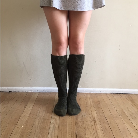 Anyhropologie green & blue woven knee high socks.