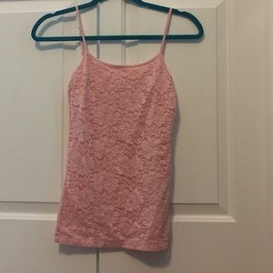 Pink lace tank
