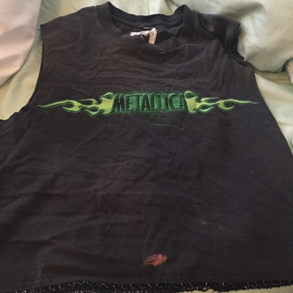 Vintage Metallica top with beaded bottoom
