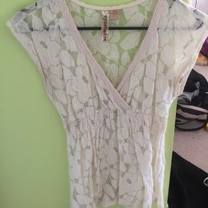 Lace off white shirt