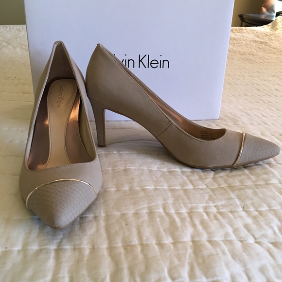 Calvin Klein Matte Snake & Nubuck heels