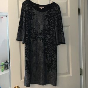 Gray dress with black design. NWOT