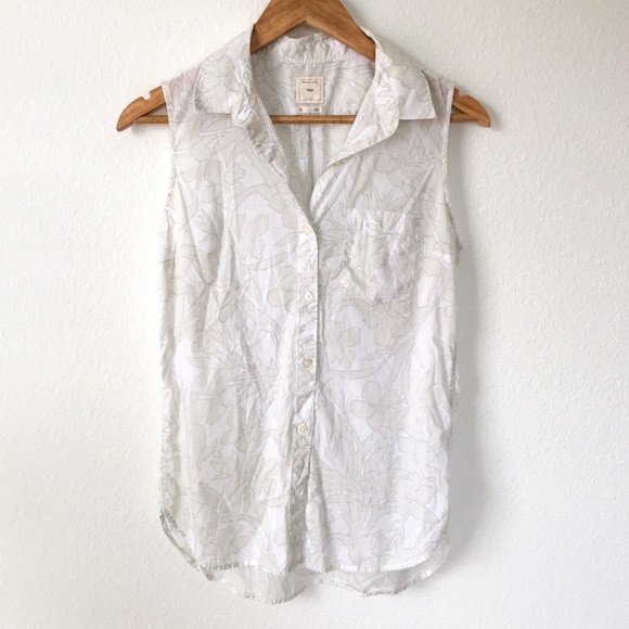 GAP | Sleeveless Floral Button Down Shell - Picture 2 of 4