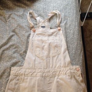 all white pants overalls