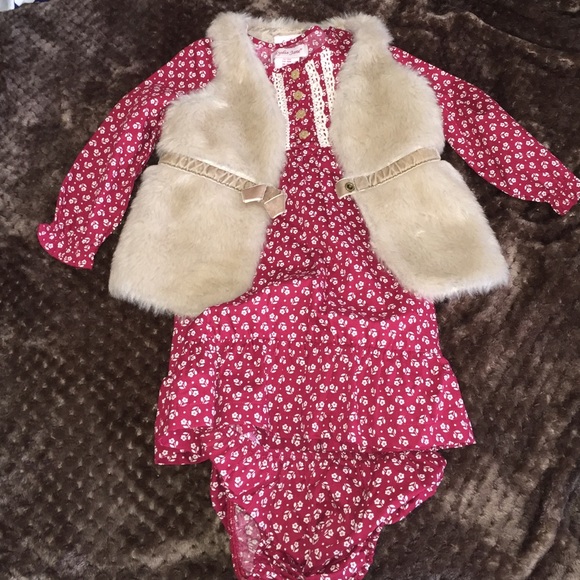 Dress& fur vest