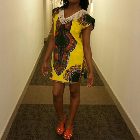 Dashiki dress w/fringe detail (SOLD)