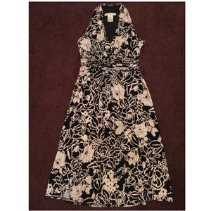 Flower Dress with Black and White Flowers