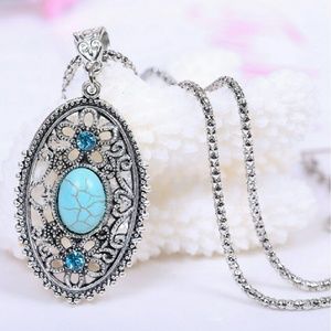 Turquoise silver Necklace