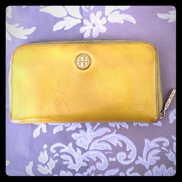Tory Burch Yellow leather continental wallet