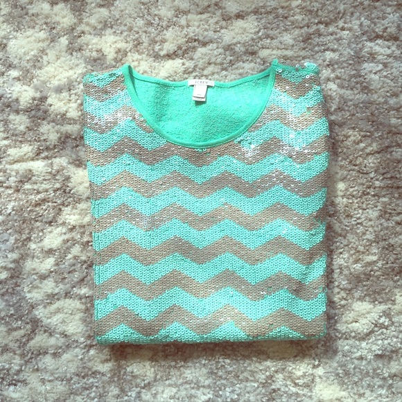 J.Crew chevron sequin tee