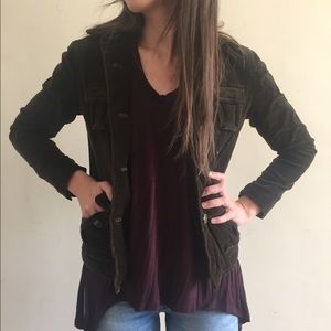 Loft dark green velvet blazer..