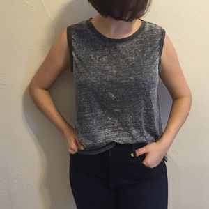 Black and white cotton burnout tee