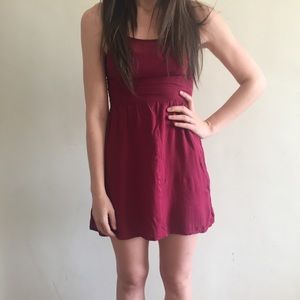 H & M red or maroon light weight dress.