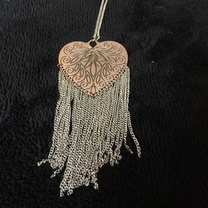 Charlotte Russe heart necklace with tassels