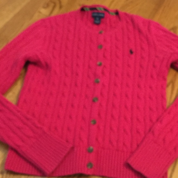 Polo pink sweater youth sz xl/ 16