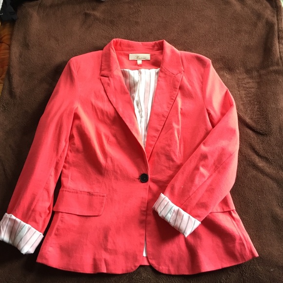 Jackets & Blazers - Coral pink blazer jersey knit jacket