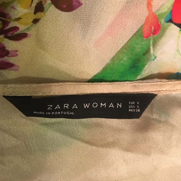 ZARA floral print silk dress size small - Picture 2 of 4