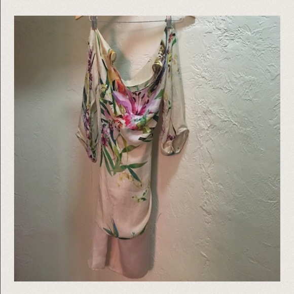 ZARA floral print silk dress size small - Picture 4 of 4