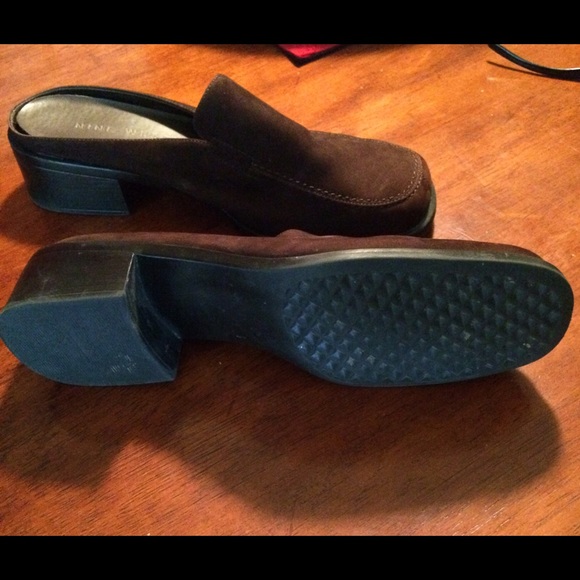 Brown suede loafers