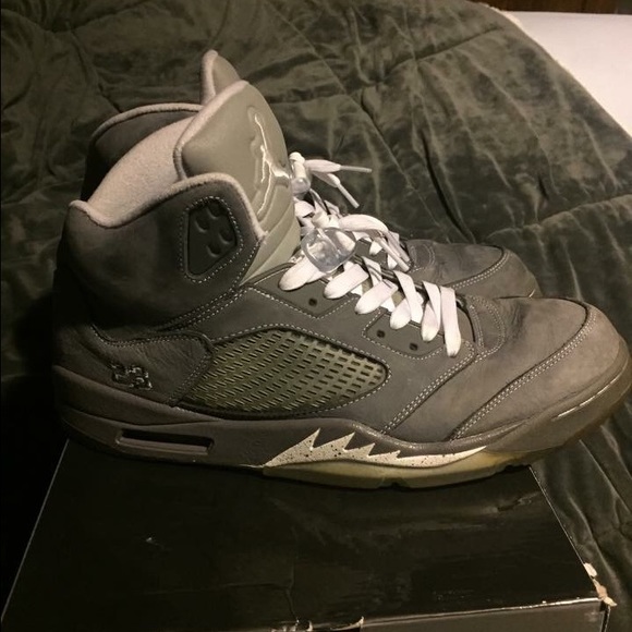 Mens Jordan retro 5 wolf grey