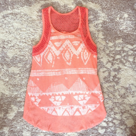 Free People coral high-low tank