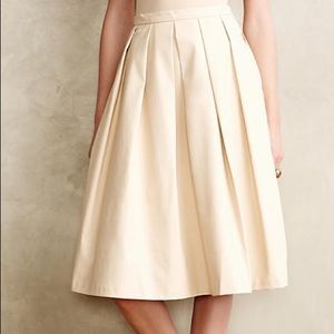 Anthropologie faux leather pleated skirt