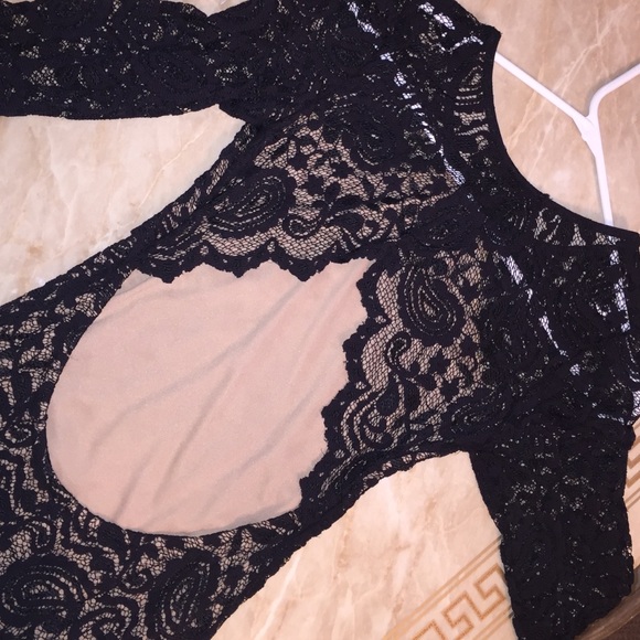 Gilbergilmore Black and beige mesh dress - Picture 4 of 4