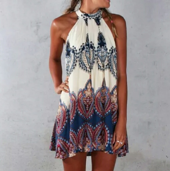 Boho halter dress or long shirt size 10-12