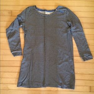 Sweatshirt Dress, AT striped tee & striped skirt