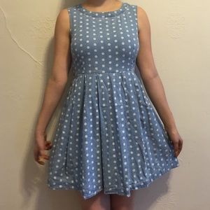 Chambray fit and flare summer dress