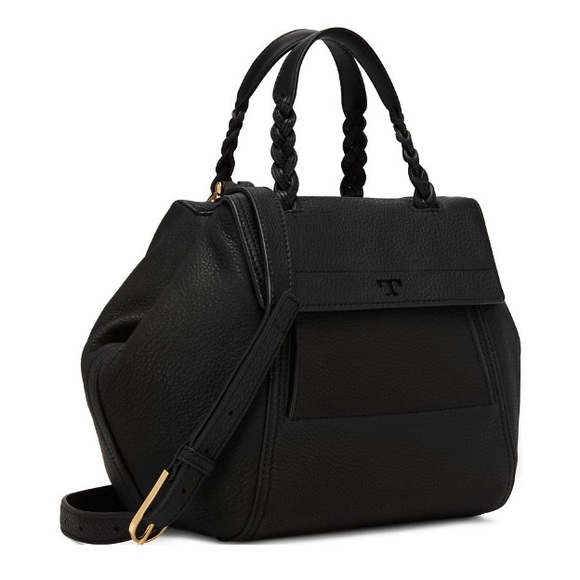 ❌SOLD❌ Tory Burch Half Moon Small Black Satchel - Picture 2 of 4