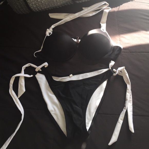 Black and white bikini