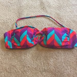 Purple Red and Teal Bikini Top