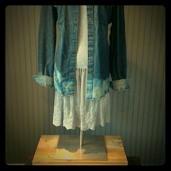 *SOLD*Distressed Denim Shirt, Grunge Denim